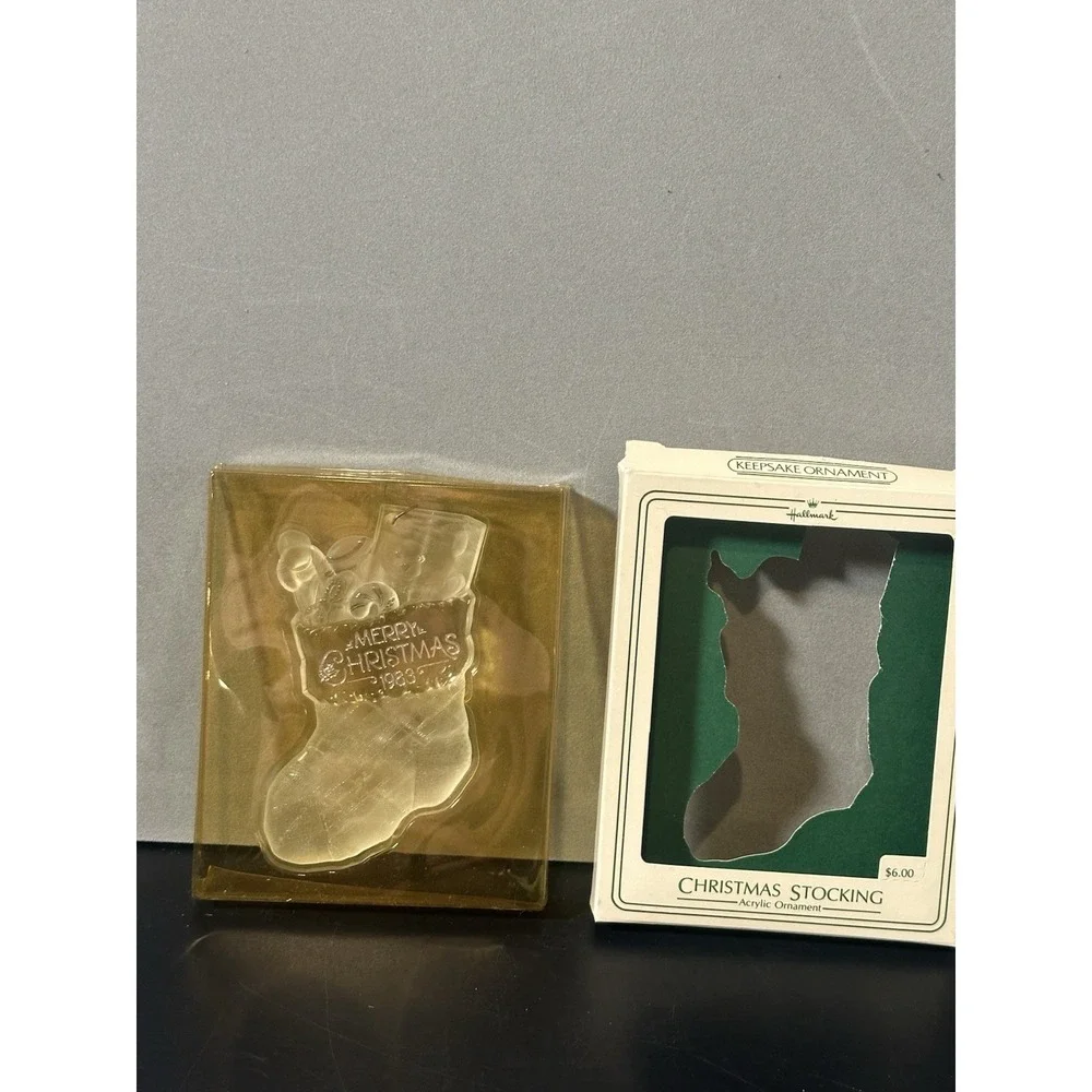 Hallmark‎ Keepsake Ornament~Christmas Stocking~Acrylic~Dated 1983~